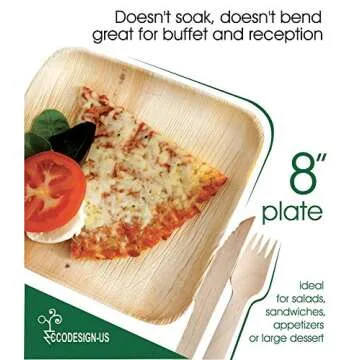 150 Eco-Friendly Palm Leaf Plates and Wooden Utensils