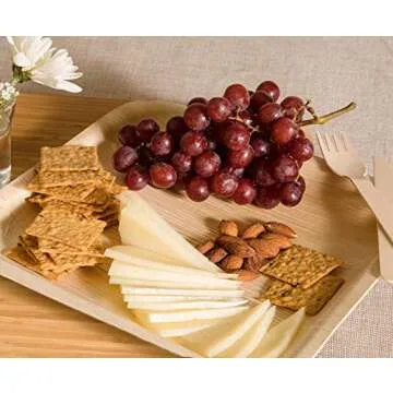 150 Eco-Friendly Palm Leaf Plates and Wooden Utensils