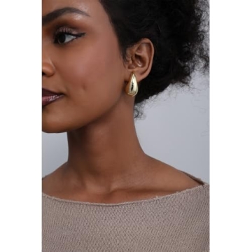 Trendy Gold Teardrop Earrings for Women - 2 Pairs Included