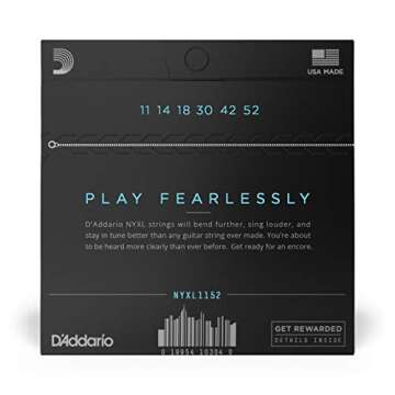D'Addario NYXL Electric Guitar Strings - Unrivaled Strength and Tuning Stability - 11-52 Heavy Botto...