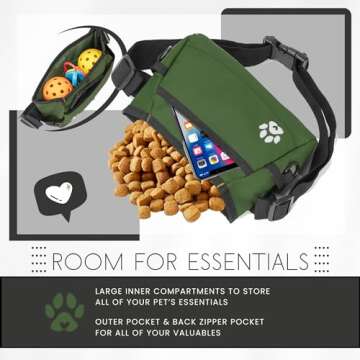 Dog Treat Pouches for Pet Training - Stylish Fanny Pack for Dog Walking