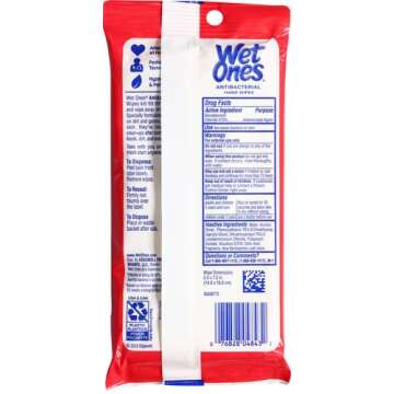 Wet Ones Antibacterial Hand Wipes, Fresh Scent Wipes | Travel Wipes Case, Antibacterial Wipes | 20 ct. Travel Size Wipes