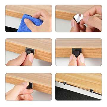 Bates- Cable Clips, 30 Pack, Black, Cable Clip, Wire Holders, Cord Holder, Wire Hooks, Cord Clips, Wire Clips Adhesive, Adhesive Cable Clips, Cable Management, Cable Holder