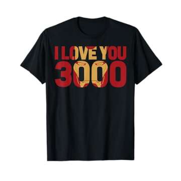Marvel Avengers Endgame Iron Man I Love You 3000 T-Shirt - Lightweight Classic Fit