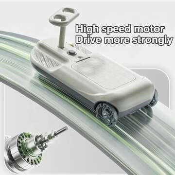 Kids Portable Go Clean Go Kart Ride On Electric Car for Kids and Toddlers Age 3-8 Years, 12V Battery Race Car with Adjustable Speed, Lights in Wheels