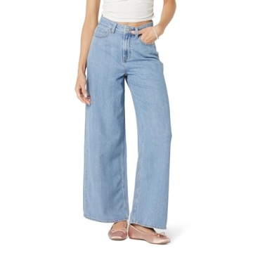 The Drop Women's Alba Wide-Leg Relaxed Denim Pants - White, Stylish Comfort