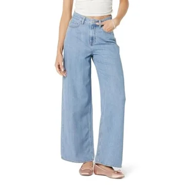 The Drop Women's Alba Wide-Leg Relaxed Denim Pants - White, Stylish Comfort