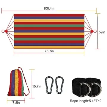 SZHLUX Double Hammock,Cotton Hammock Portable Hammock with Carry Bag,Perfect Camping Outdoor/Indoor Patio Backyard