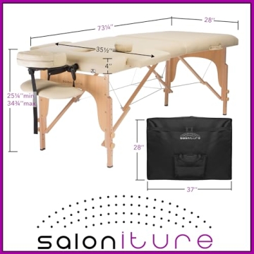 Saloniture Portable Massage Table Comfort Durability Professionals