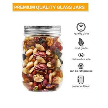 12oz Glass Jars with Lids 20 Pack for Storage and Crafts