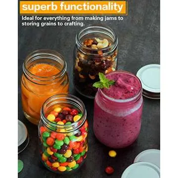 12oz Glass Jars with Lids 20 Pack for Storage and Crafts