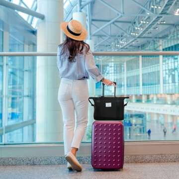 NiceUU Travel Rolling Duffel Bag with Removable Wheels,Expandable Foldable Carry-On Luggage for Trip...