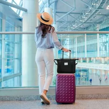 NiceUU Travel Rolling Duffel Bag with Removable Wheels,Expandable Foldable Carry-On Luggage for Trip...