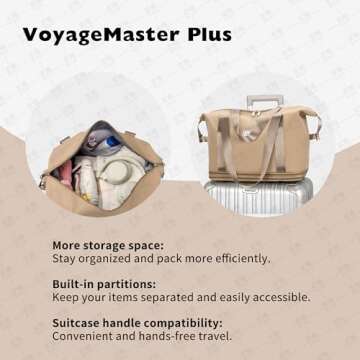 NiceUU Travel Rolling Duffel Bag with Removable Wheels,Expandable Foldable Carry-On Luggage for Trip or Hospitalization (black)