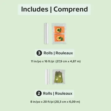 FoodSaver Vacuum Sealer Bags - 5 Custom Length Rolls