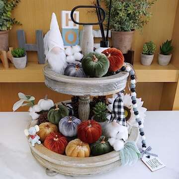 Winlyn 12 Pcs Assorted Small Faux Harvest Velvet Pumpkins Decorative Rust Olive Gold Gray Fabric Pumpkins Foam Pumpkins 3" for Fall Wedding Thanksgiving Halloween Table Centerpiece Farmhouse Decor