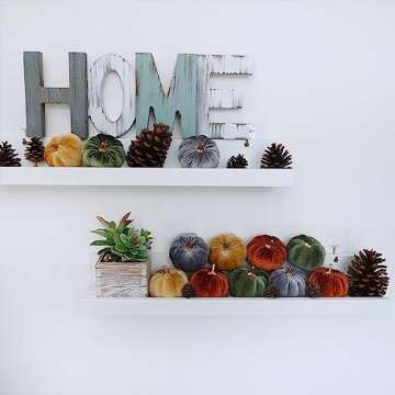 Winlyn 12 Pcs Assorted Small Faux Harvest Velvet Pumpkins Decorative Rust Olive Gold Gray Fabric Pumpkins Foam Pumpkins 3" for Fall Wedding Thanksgiving Halloween Table Centerpiece Farmhouse Decor