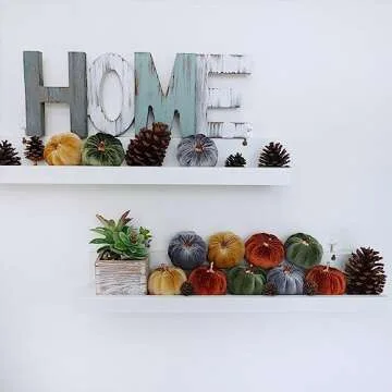 Winlyn 12 Pcs Assorted Small Faux Harvest Velvet Pumpkins Decorative Rust Olive Gold Gray Fabric Pumpkins Foam Pumpkins 3" for Fall Wedding Thanksgiving Halloween Table Centerpiece Farmhouse Decor