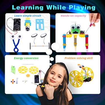 Giggleway Electric Motor Robotic Science Kits, DIY STEM Toys for kids, Building Science Experiment K...