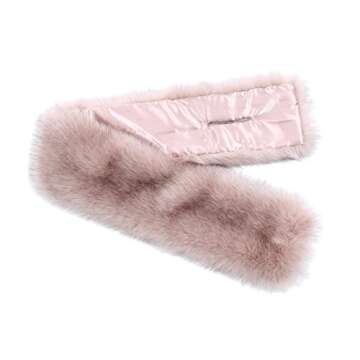 SAFERIN Women's Winter Faux Fake Fur Straight Wedding Halloween Party Custume Accessory Scarf Wrap Collar Shawl Shrug(FOX-Pink)