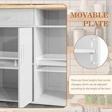 Stylish SUNLEI Kitchen Island with Ample Storage
