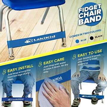 Fidget Bands for Classroom Chairs: LakiKid Flexible Seating Classroom Furniture - Perfect Chair Band...