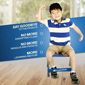 Fidget Bands for Classroom Chairs: LakiKid Flexible Seating Classroom Furniture - Perfect Chair Bands for Kids with Fidgety Feet, Foot Fidgets for Classroom, Alternative Seating for Students