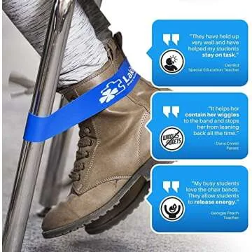 Fidget Bands for Classroom Chairs: LakiKid Flexible Seating Classroom Furniture - Perfect Chair Bands for Kids with Fidgety Feet, Foot Fidgets for Classroom, Alternative Seating for Students