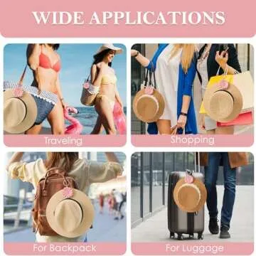 VANTOO 2 Pack Flower Hat Clip for Travel On Bag, Travel Hat Bag Clip, Hat Brim Holder Travel Accessories (22-Pink)