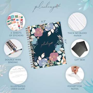 PLANBERRY Large Budget Planner & Monthly Bill Organizer with Pockets – Budgeting Book, Finance & E...