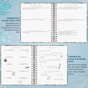 PLANBERRY Large Budget Planner & Monthly Bill Organizer with Pockets – Budgeting Book, Finance & Expense Tracker, 8.3x9.4″ (Spring Bloom)