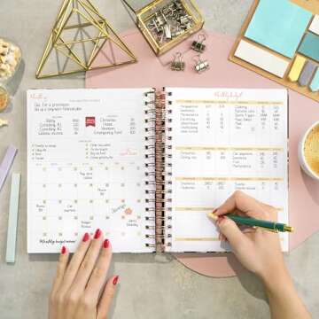 PLANBERRY Large Budget Planner & Monthly Bill Organizer with Pockets – Budgeting Book, Finance & Expense Tracker, 8.3x9.4″ (Spring Bloom)