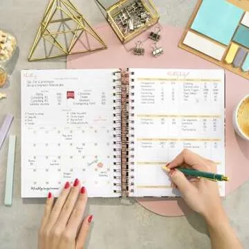 PLANBERRY Large Budget Planner & Monthly Bill Organizer with Pockets – Budgeting Book, Finance & Expense Tracker, 8.3x9.4″ (Spring Bloom)