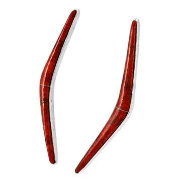 Coral Earrings 925 Sterling Silver & Genuine Coral (Coral)