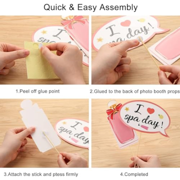 Spa Day Photo Booth Props 25pcs - Perfect for Parties