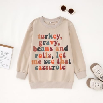 GLIGLITTR Kids Thanksgiving Sweatshirt Cute Casual Top