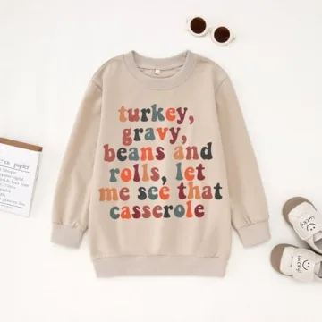 GLIGLITTR Kids Thanksgiving Sweatshirt Cute Casual Top