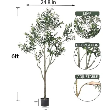 Bluecho 6FT Artificial Olive Tree for Home Decor
