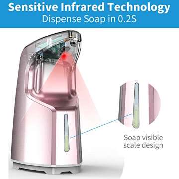 AFMAT Touchless Soap Dispenser, Automatic Hand Sanitizer Dispenser, Kitchen Bathroom Soap Dispenser ...