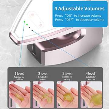 AFMAT Touchless Soap Dispenser, Automatic Hand Sanitizer Dispenser, Kitchen Bathroom Soap Dispenser Hands Free, 15.2 oz /450ml Countertop Wall Mount Soap Dispenser w/Adjustable Volume-Rose Gold
