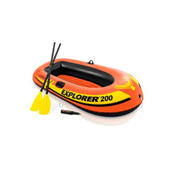 Intex Explorer 200 Inflatable 2 Person River Boat Raft Set with 2 Oars & Pump