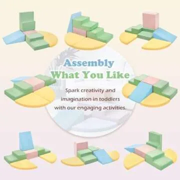 KIZLAND 6 Pieces Climbing Toys for Toddlers, Climb & Crawl Soft Foam Block Activity Play Set, Foam Play Gym Climbing Blocks, Toddler Climbing Toys Indoor, Soft Foam Toys for Kids Crawling and Sliding