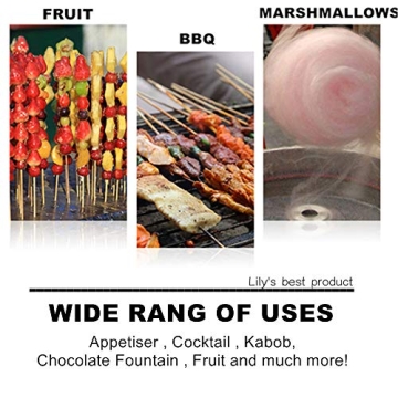 HOPELF 8" Natural Bamboo Skewers for BBQ and Crafts