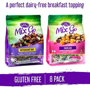 Mix and Go Single Serve Trail Mix Snack Packs, Healthy Snack Bag, Antioxidant Mix Fruit & Nut by Klein's Naturals, Contains 16 packs of 2 Ounce Bags