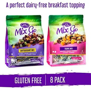 Mix and Go Single Serve Trail Mix Snack Packs, Healthy Snack Bag, Antioxidant Mix Fruit & Nut by Klein's Naturals, Contains 16 packs of 2 Ounce Bags