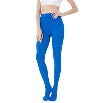 CozyWow Women's 80D Soft Solid Opaque Royal Blue Tights