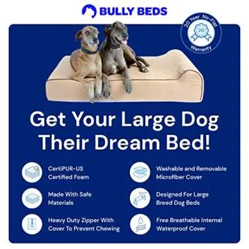 Bully beds Orthopedic Memory Foam Dog Bed - for Aging, Elderly and Arthritic Dogs with Joint and Muscular Problems - Waterproof Dog Beds for Large Dogs - XL, 52 x 34 x 7 Inches - Chocolate