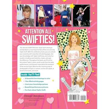 SUPER FAN-tastic Taylor Swift Coloring & Activity Book: 30+ Coloring Pages, Photo Gallery, Word Sear...