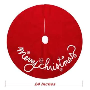 S-DEAL 24-Inch Christmas Tree Skirt with Elegant Design for Holiday Decor