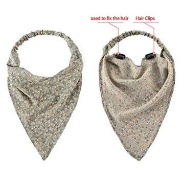 Syhood 6 Pcs Floral Elastic Hair Bandanas Boho Scarf Headband Chiffon Head Kerchief Turban with Hair...